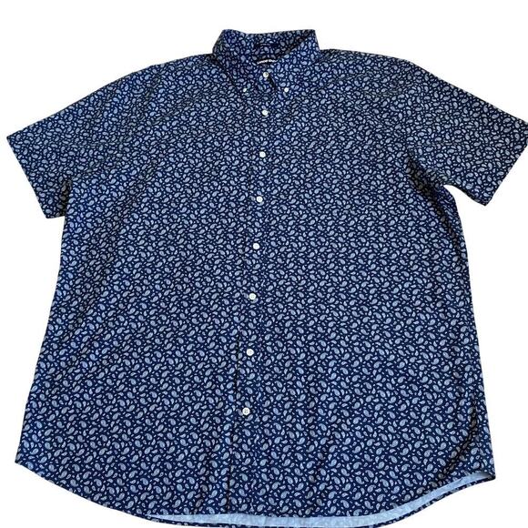 Duluth & Lands’ End Budle of Two Button Down Shirts Navy Paisley /Star Print 2XL - Picture 15 of 16